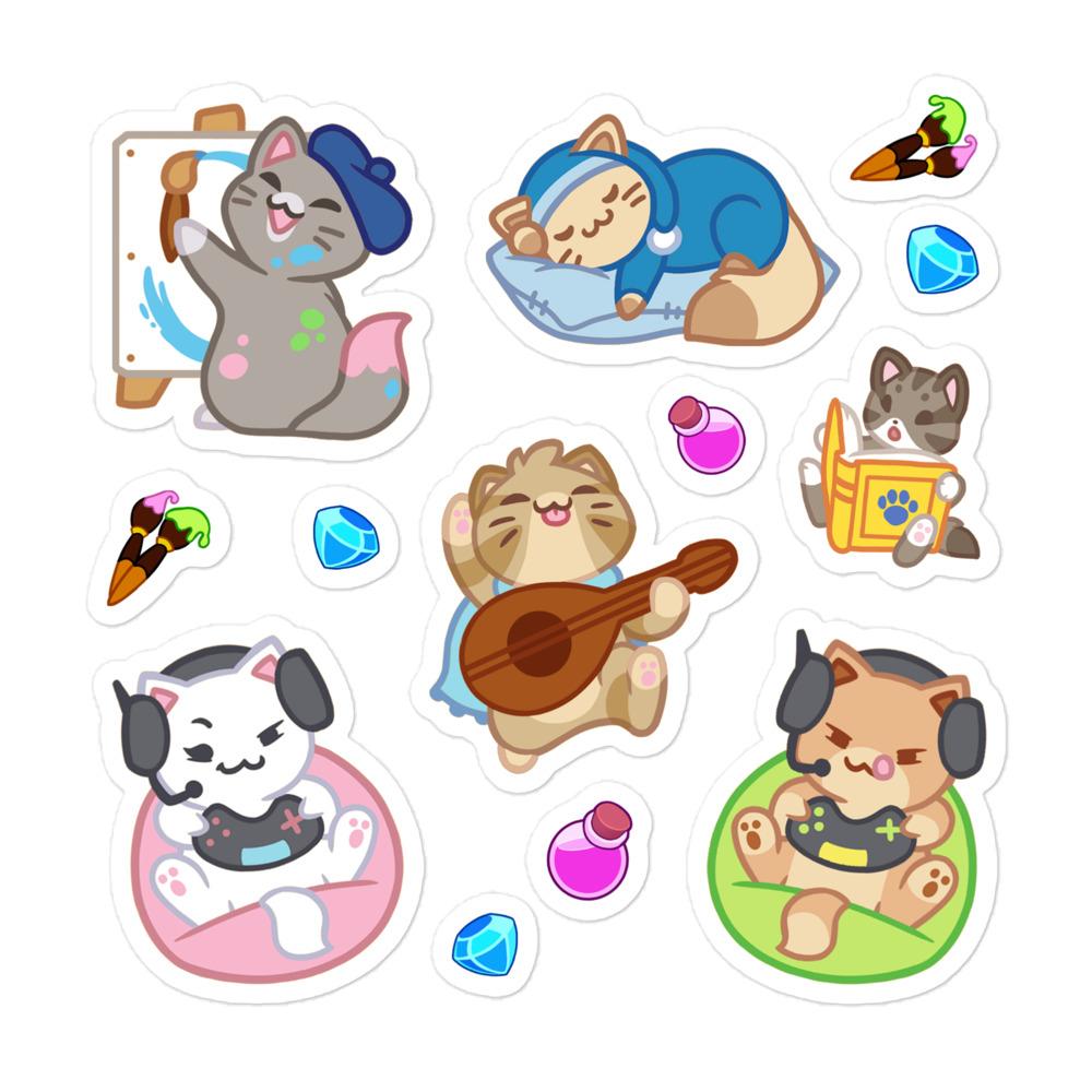 Premium Photo  Adorable and cute kawaii cat sticker design illustration