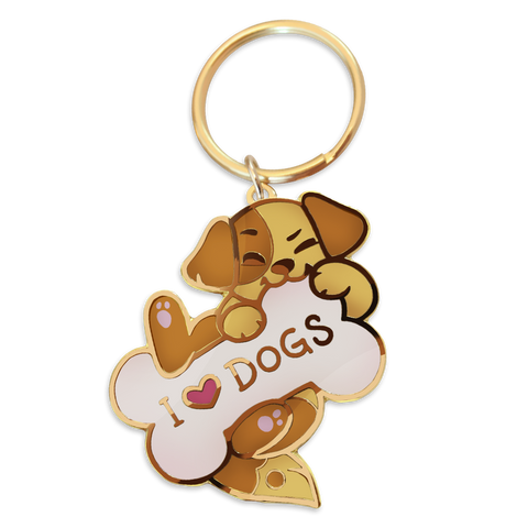I LOVE DOGS Keychain – Castle Cats Store