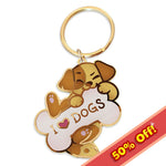 I LOVE DOGS Keychain - Castle Cats Store